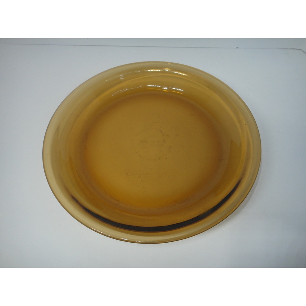 Anchor Hocking Fire-King Amber Glass 9" Round Pie Dish Baking Pan 460 USA EUC